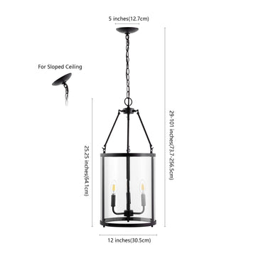Kinsley 12" Industrial Farmhouse Iron/Glass LED Pendant - JONATHAN Y